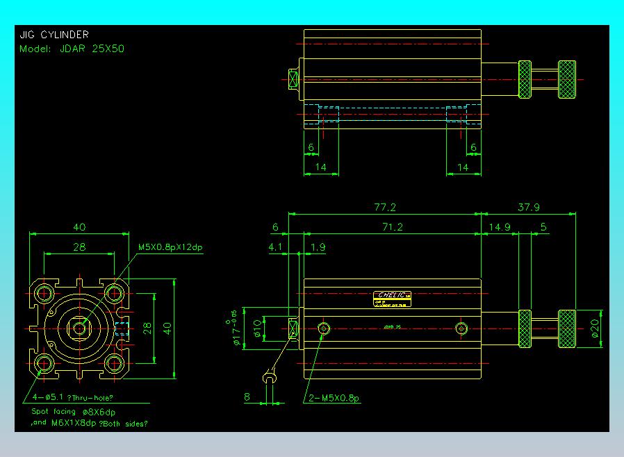 气立可CHELIC气缸油缸2D-JDAR25x50