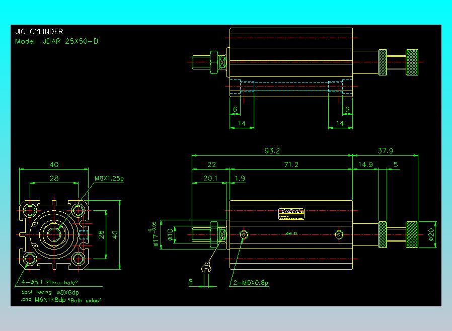 气立可CHELIC气缸油缸2D-JDAR25x50-B