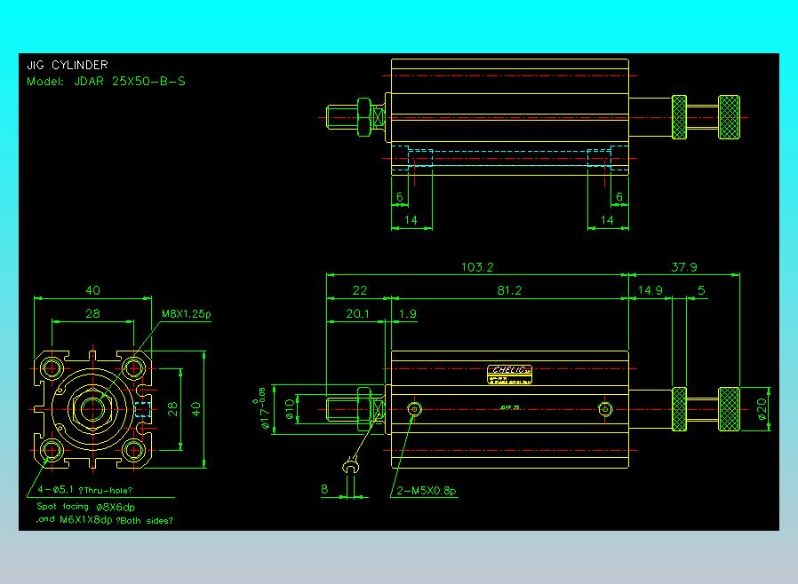 气立可CHELIC气缸油缸2D-JDAR25x50-B-S