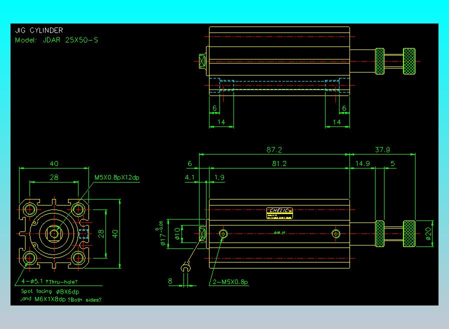 气立可CHELIC气缸油缸2D-JDAR25x50-S