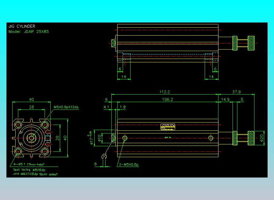 气立可CHELIC气缸油缸2D-JDAR25x85