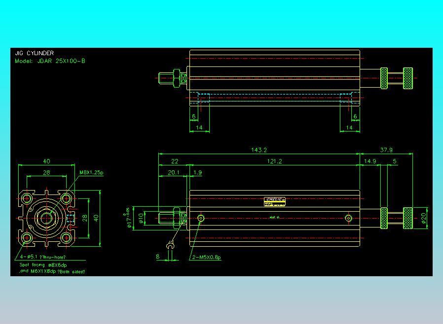 气立可CHELIC气缸油缸2D-JDAR25x100-B