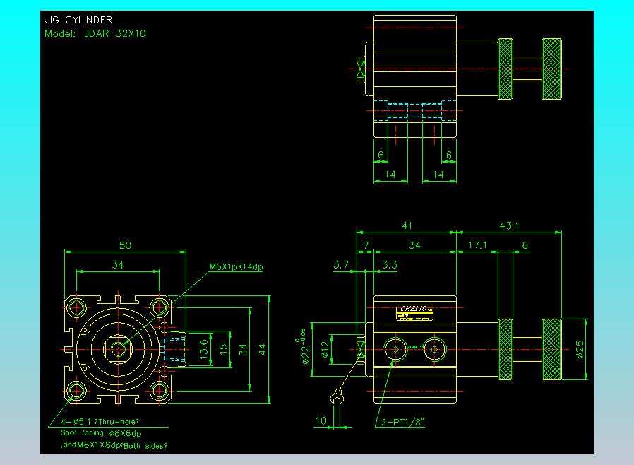 气立可CHELIC气缸油缸2D-JDAR32x10