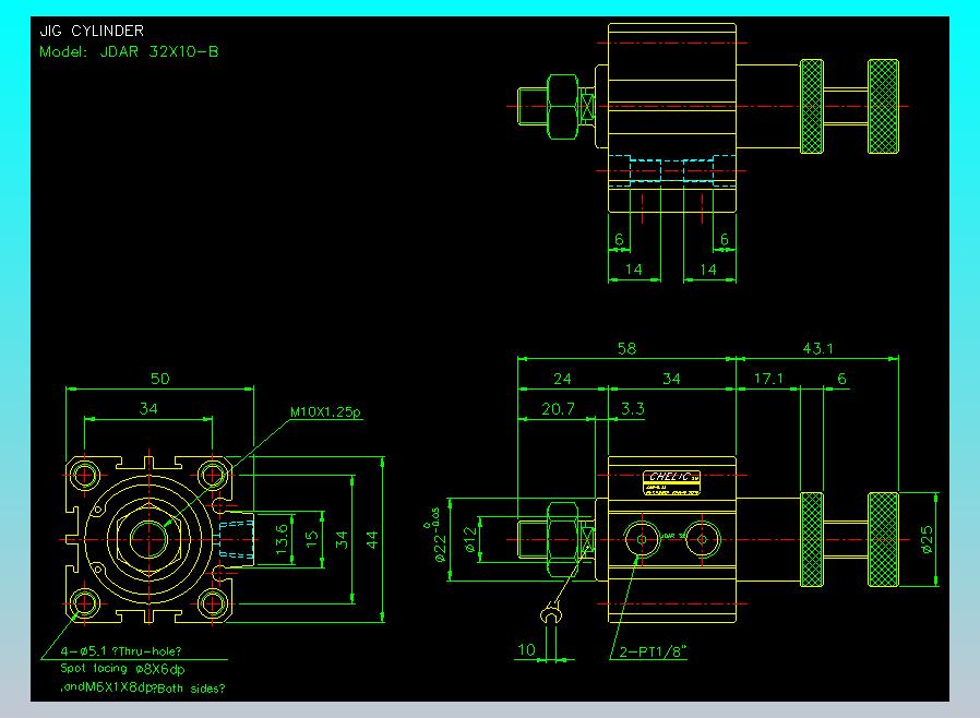 气立可CHELIC气缸油缸2D-JDAR32x10-B