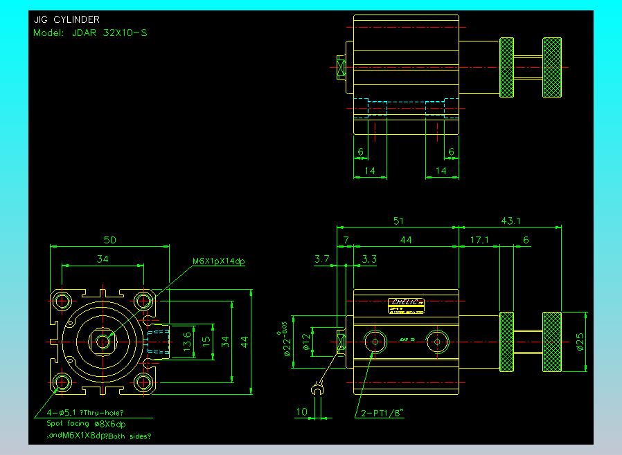 气立可CHELIC气缸油缸2D-JDAR32x10-S