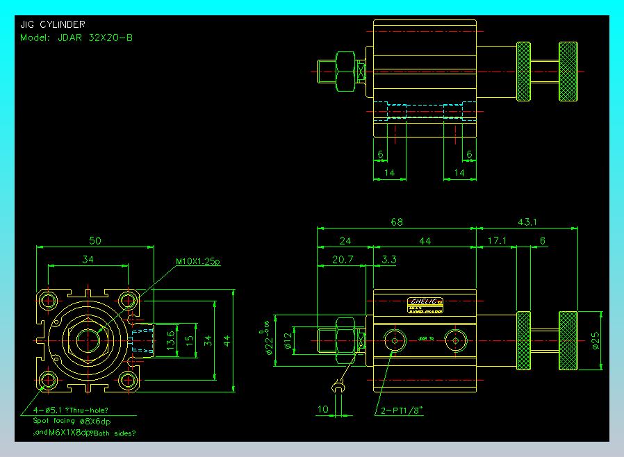 气立可CHELIC气缸油缸2D-JDAR32x20-B