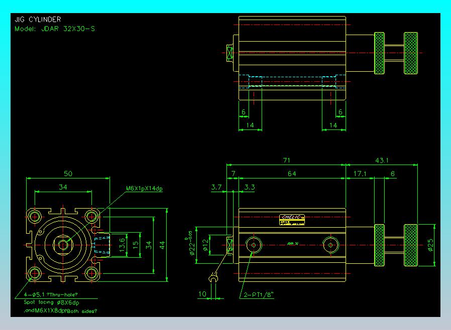 气立可CHELIC气缸油缸2D-JDAR32x30-S
