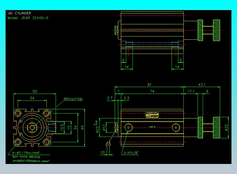 气立可CHELIC气缸油缸2D-JDAR32x40-S