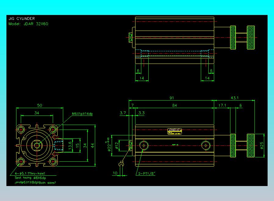 气立可CHELIC气缸油缸2D-JDAR32x60