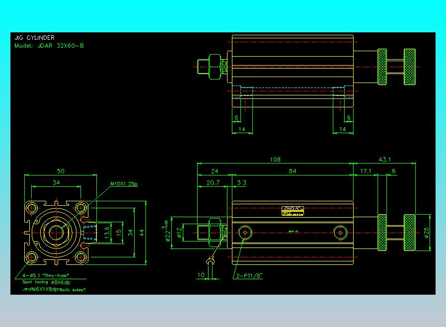 气立可CHELIC气缸油缸2D-JDAR32x60-B
