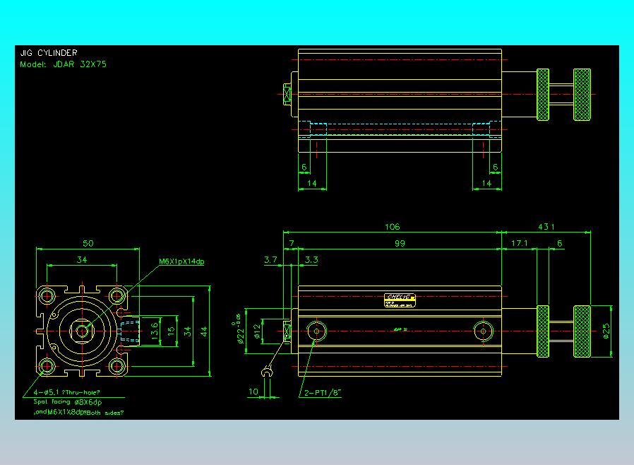 气立可CHELIC气缸油缸2D-JDAR32x75