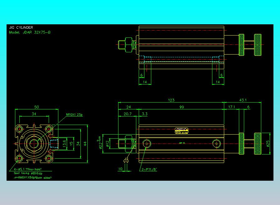 气立可CHELIC气缸油缸2D-JDAR32x75-B