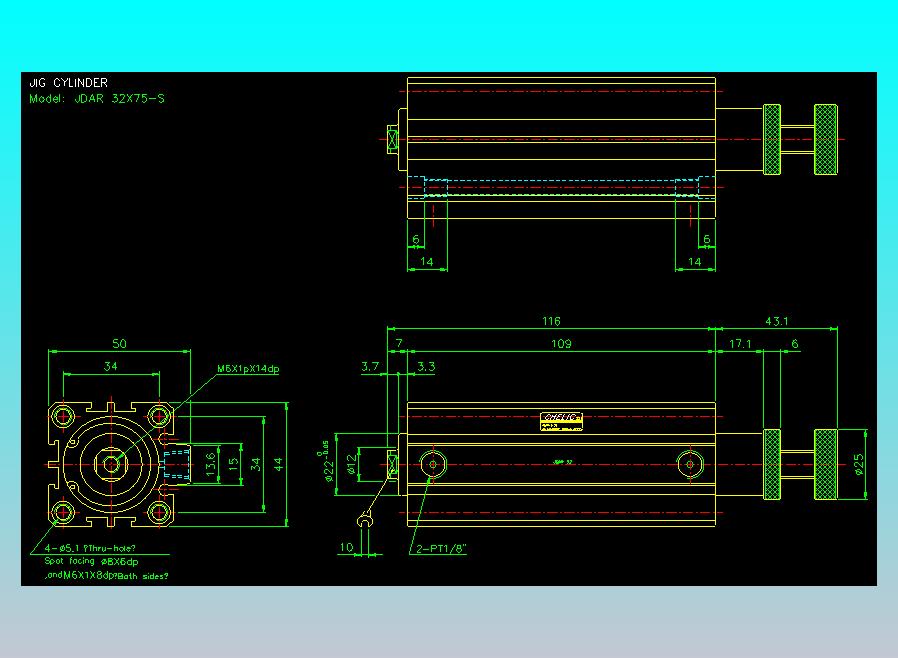 气立可CHELIC气缸油缸2D-JDAR32x75-S