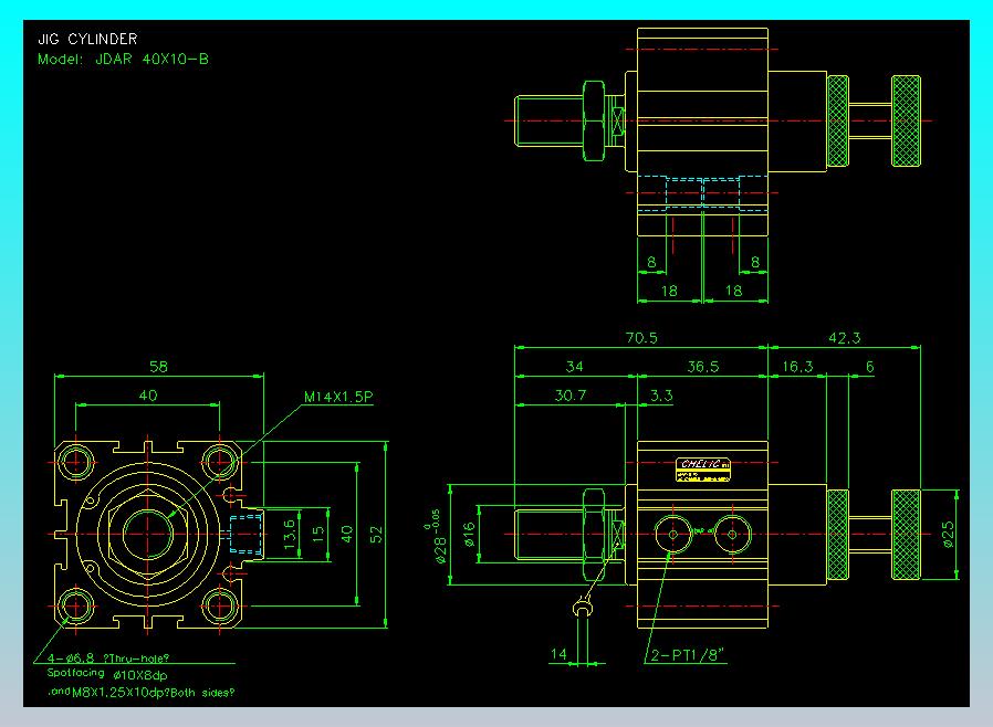 气立可CHELIC气缸油缸2D-JDAR40x10-B