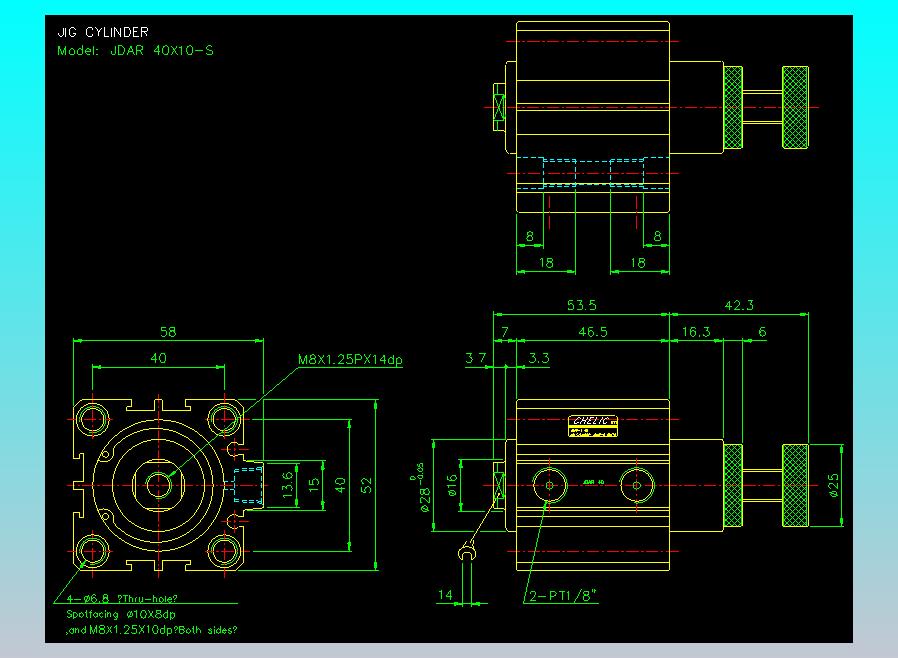 气立可CHELIC气缸油缸2D-JDAR40x10-S