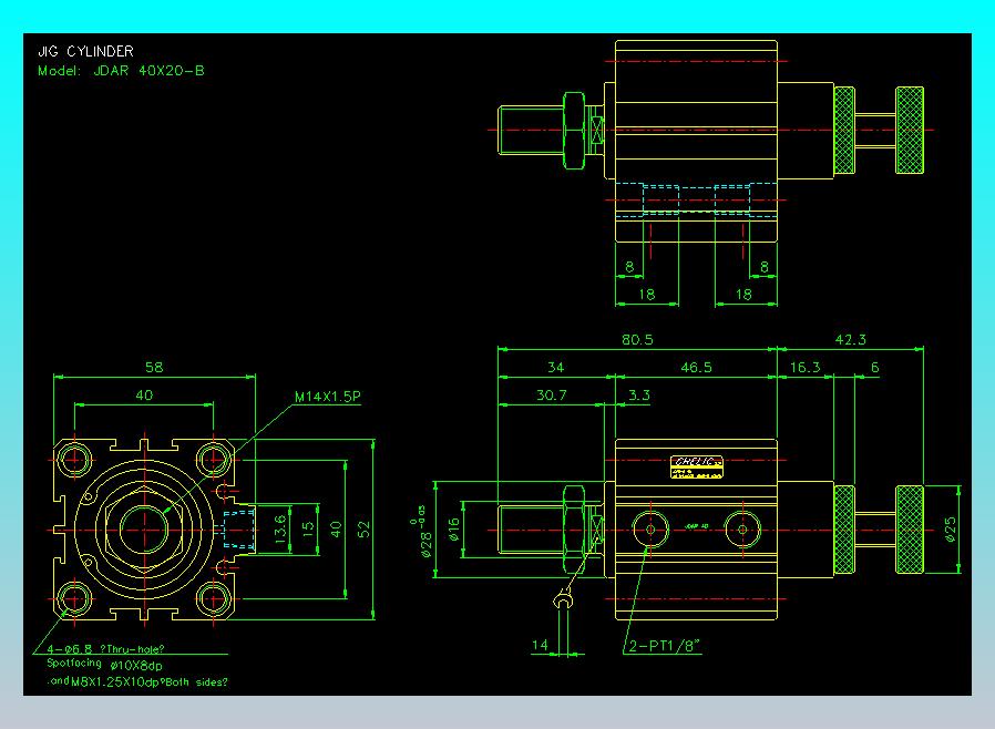 气立可CHELIC气缸油缸2D-JDAR40x20-B