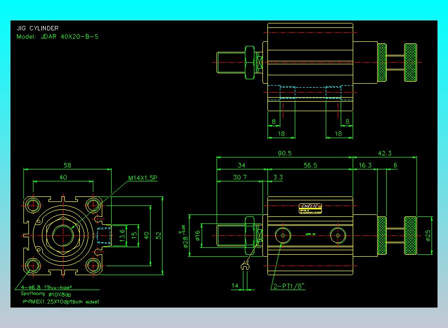 气立可CHELIC气缸油缸2D-JDAR40x20-B-S