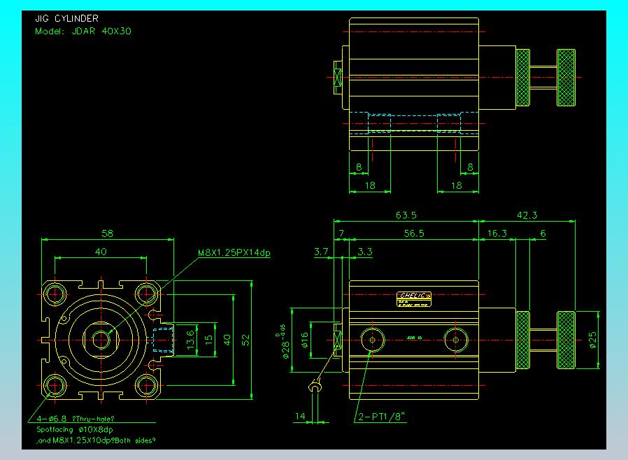 气立可CHELIC气缸油缸2D-JDAR40x30