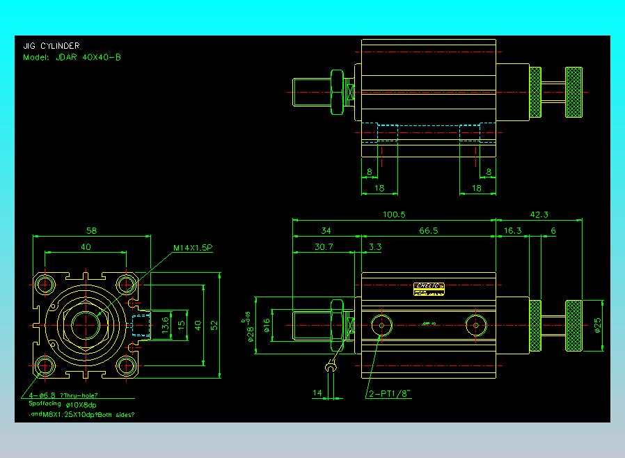 气立可CHELIC气缸油缸2D-JDAR40x40-B
