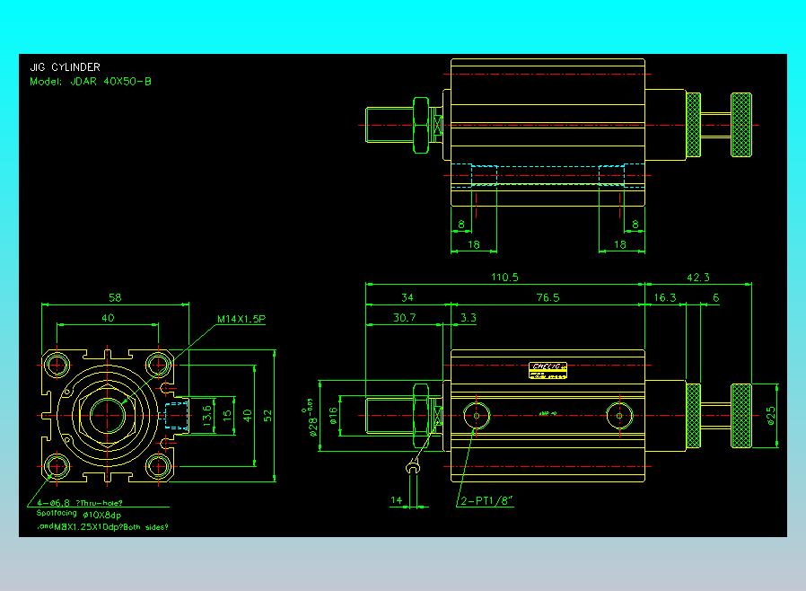 气立可CHELIC气缸油缸2D-JDAR40x50-B