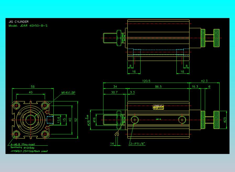 气立可CHELIC气缸油缸2D-JDAR40x50-B-S