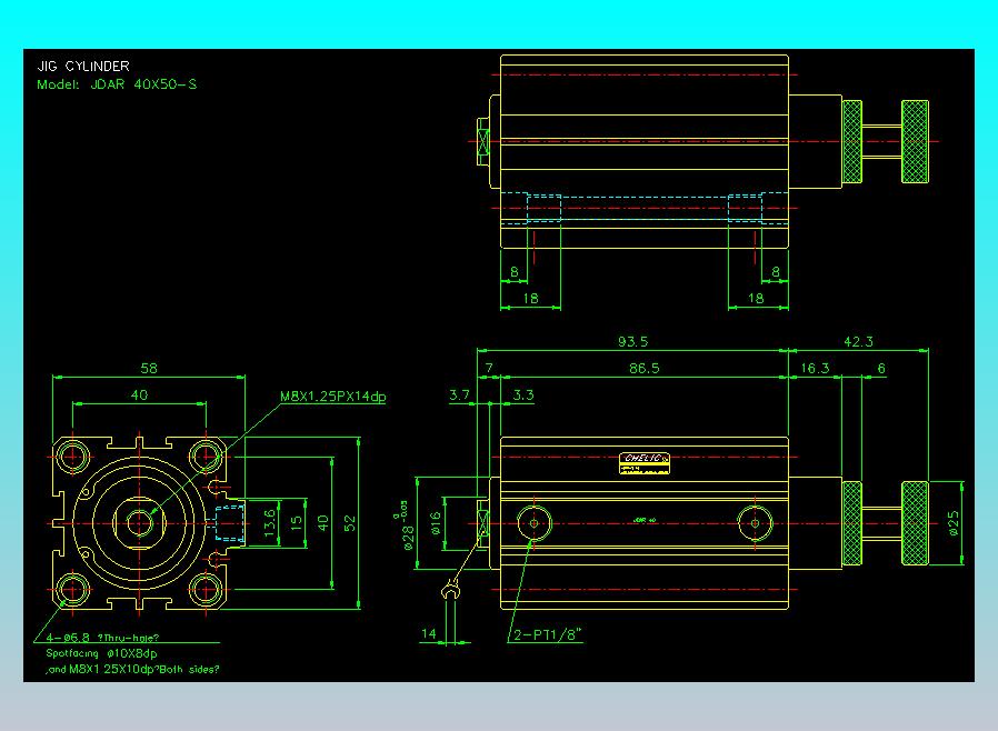 气立可CHELIC气缸油缸2D-JDAR40x50-S