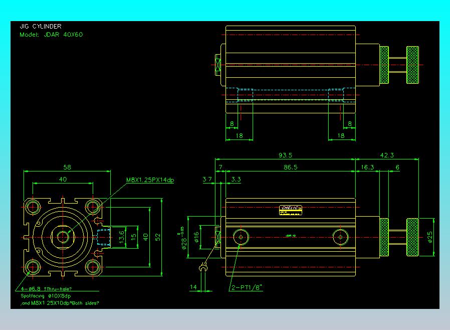 气立可CHELIC气缸油缸2D-JDAR40x60