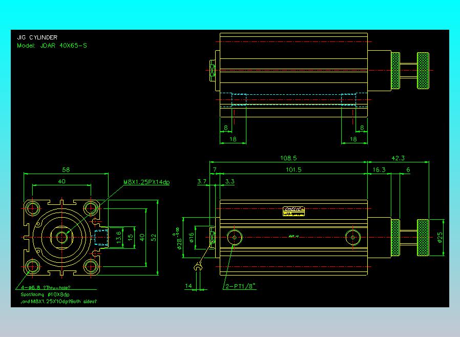气立可CHELIC气缸油缸2D-JDAR40x65-S