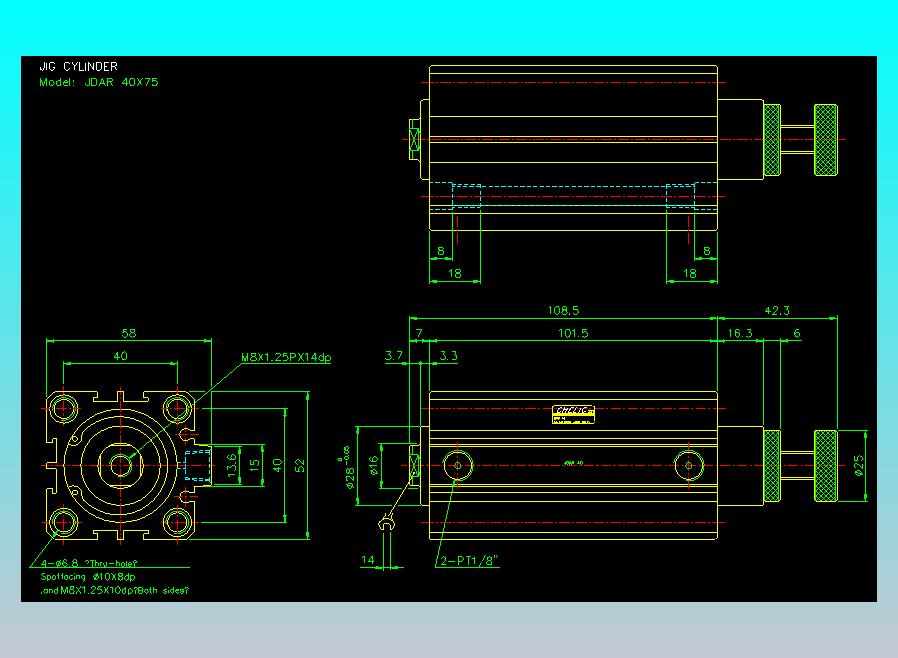 气立可CHELIC气缸油缸2D-JDAR40x75