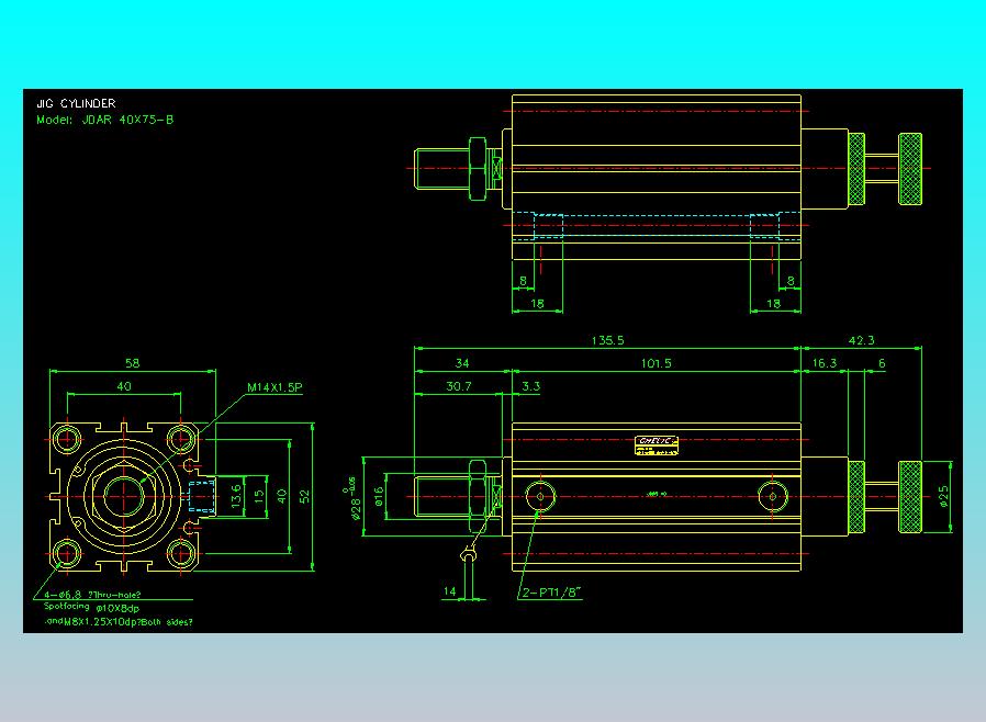 气立可CHELIC气缸油缸2D-JDAR40x75-B