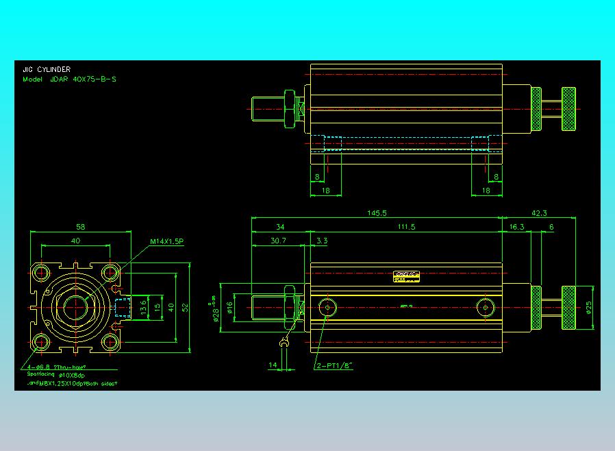 气立可CHELIC气缸油缸2D-JDAR40x75-B-S