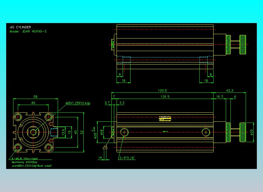 气立可CHELIC气缸油缸2D-JDAR40x90-S