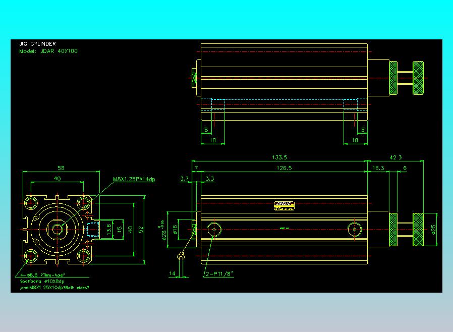 气立可CHELIC气缸油缸2D-JDAR40x100