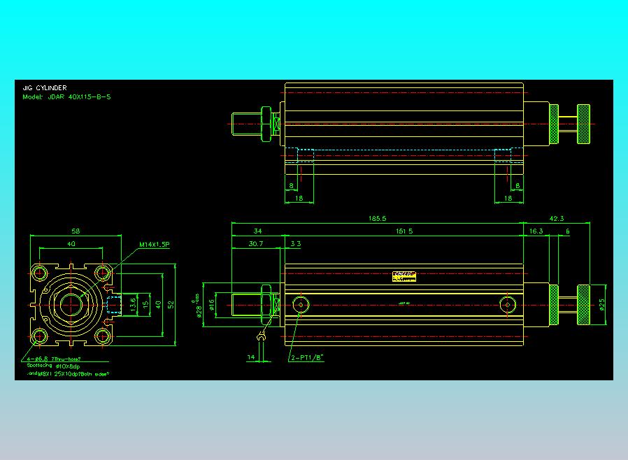 气立可CHELIC气缸油缸2D-JDAR40x115-B-S