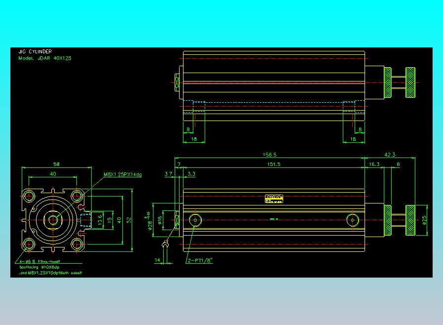 气立可CHELIC气缸油缸2D-JDAR40x125