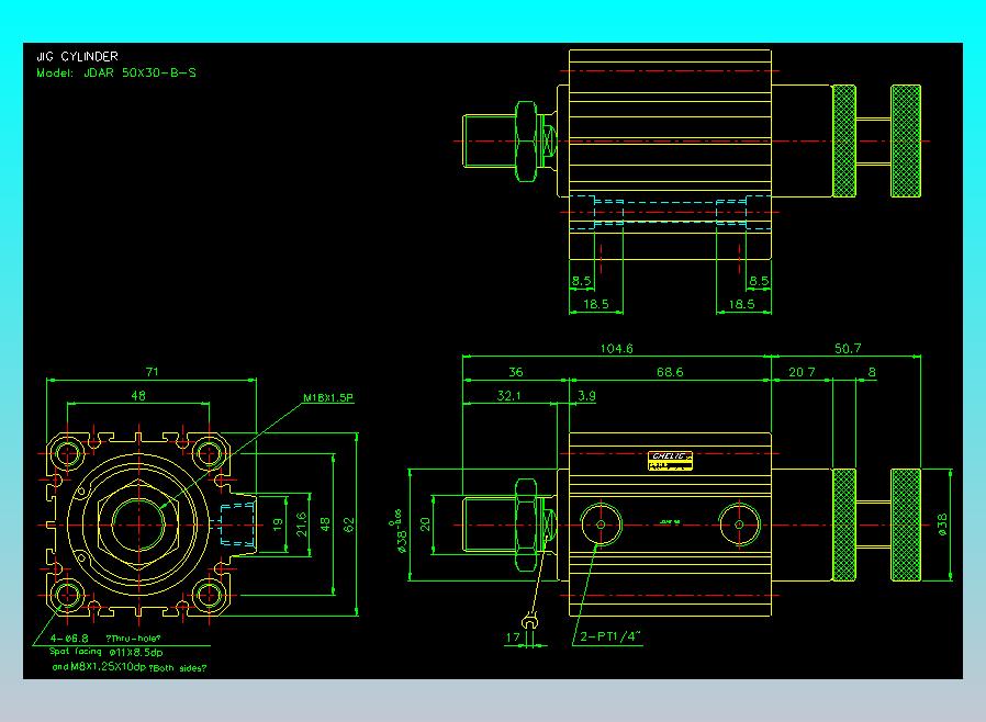 气立可CHELIC气缸油缸2D-JDAR50x30-B-S