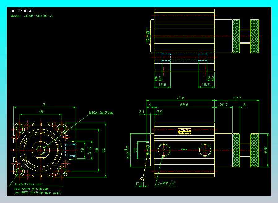气立可CHELIC气缸油缸2D-JDAR50x30-S