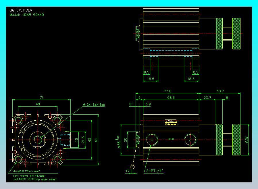 气立可CHELIC气缸油缸2D-JDAR50x40