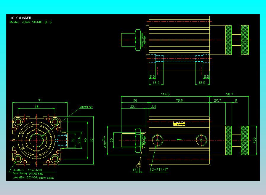 气立可CHELIC气缸油缸2D-JDAR50x40-B-S