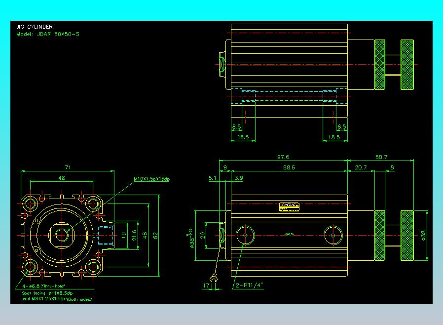 气立可CHELIC气缸油缸2D-JDAR50x50-S