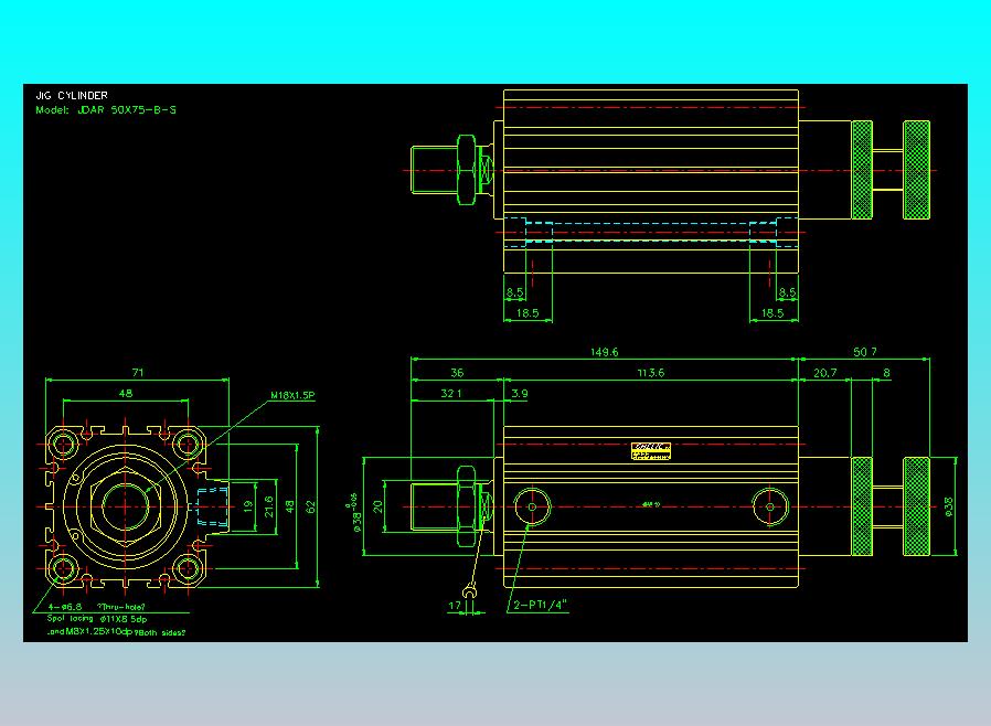 气立可CHELIC气缸油缸2D-JDAR50x75-B-S