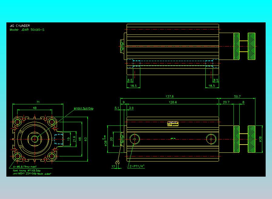 气立可CHELIC气缸油缸2D-JDAR50x90-S