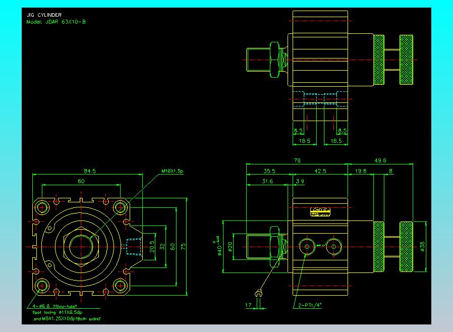 气立可CHELIC气缸油缸2D-JDAR63x10-B