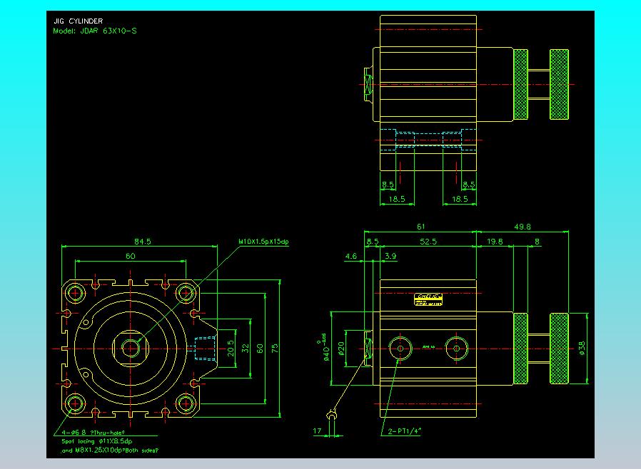 气立可CHELIC气缸油缸2D-JDAR63x10-S