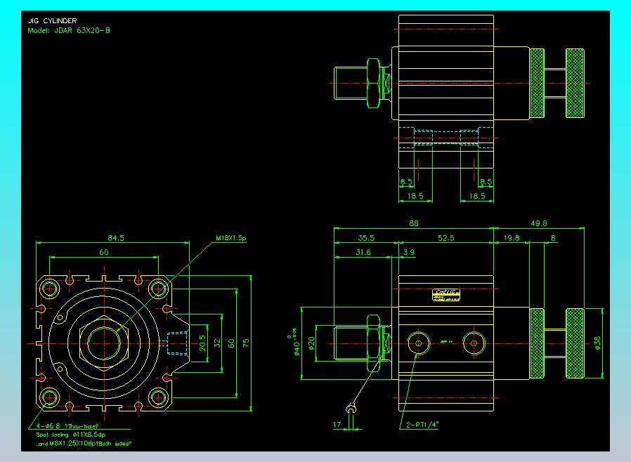 气立可CHELIC气缸油缸2D-JDAR63x20-B