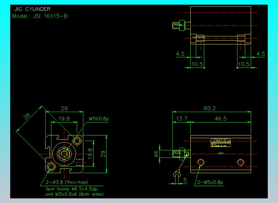气立可CHELIC气缸油缸2D-JSI16x15-B