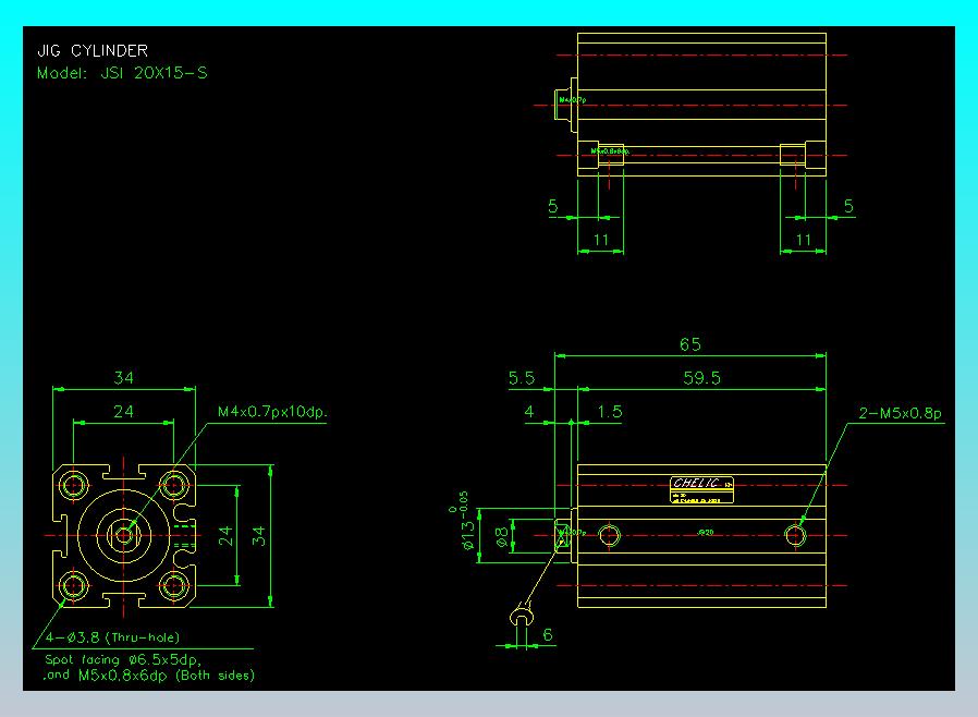 气立可CHELIC气缸油缸2D-JSI20x15-S