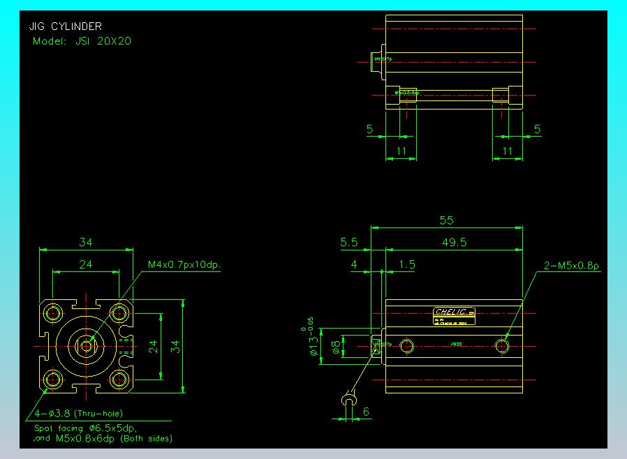 气立可CHELIC气缸油缸2D-JSI20x20