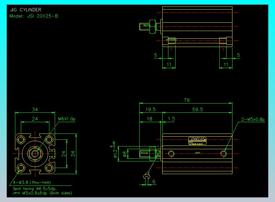 气立可CHELIC气缸油缸2D-JSI20x25-B