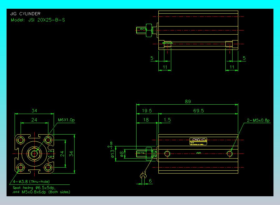 气立可CHELIC气缸油缸2D-JSI20x25-B-S
